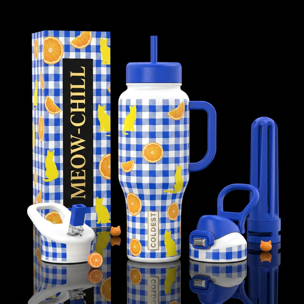 Picnic Purrfect water bottle design