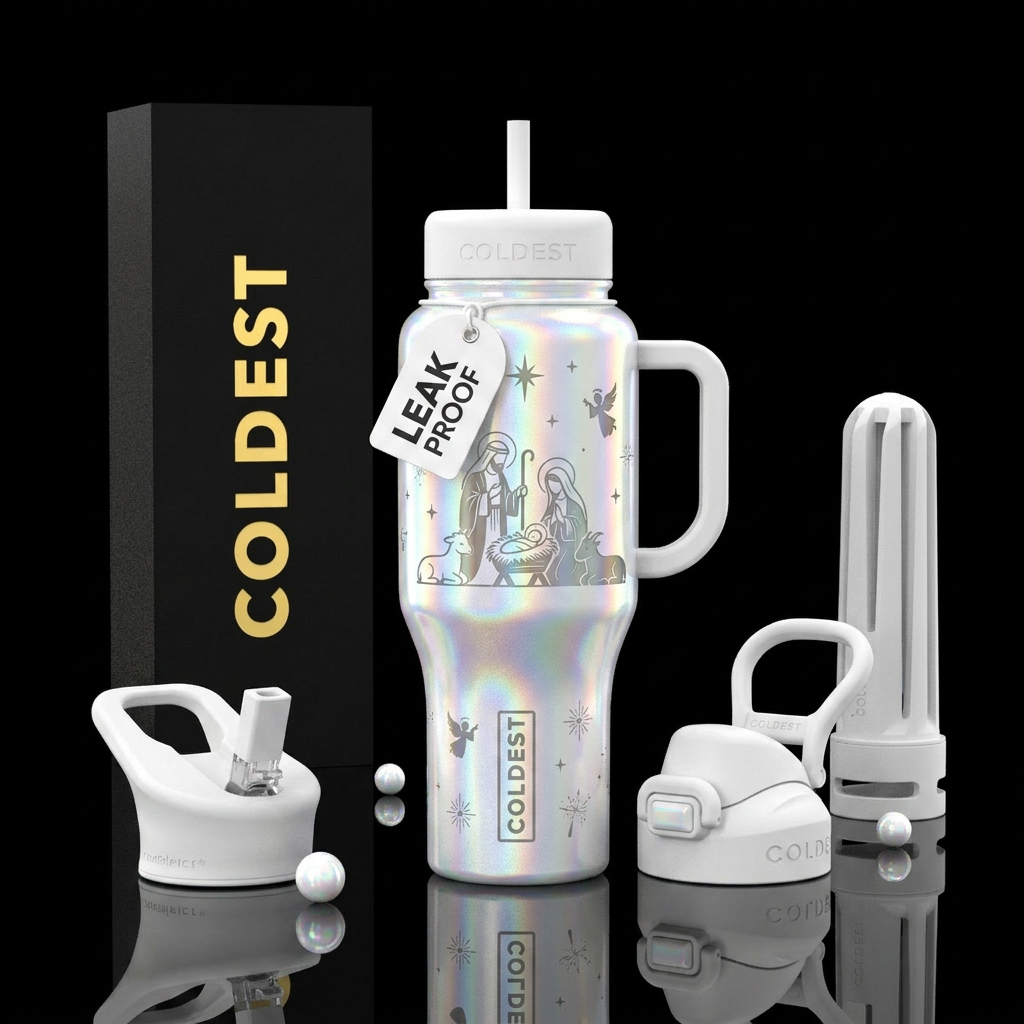 Silent Night water bottle design
