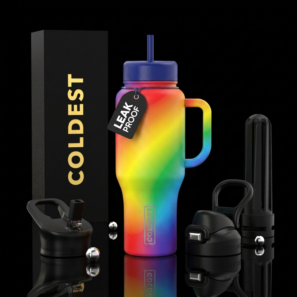 Rainbow water bottle design