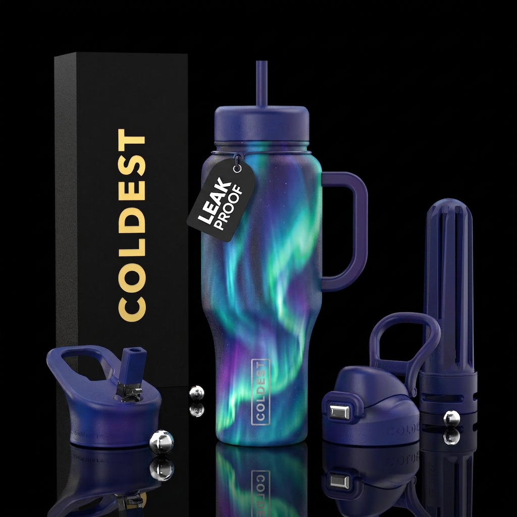 Aurora Borealis water bottle design