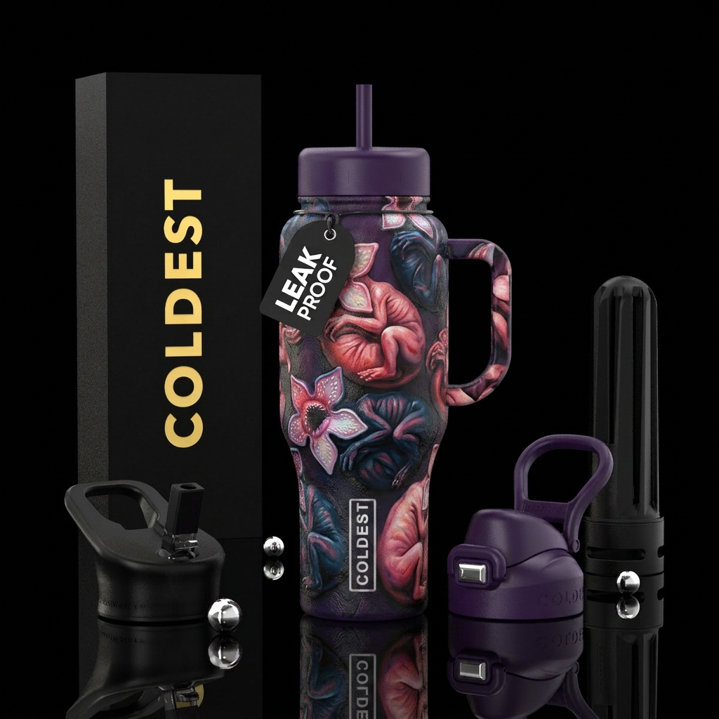Baby demigorgon water bottle design