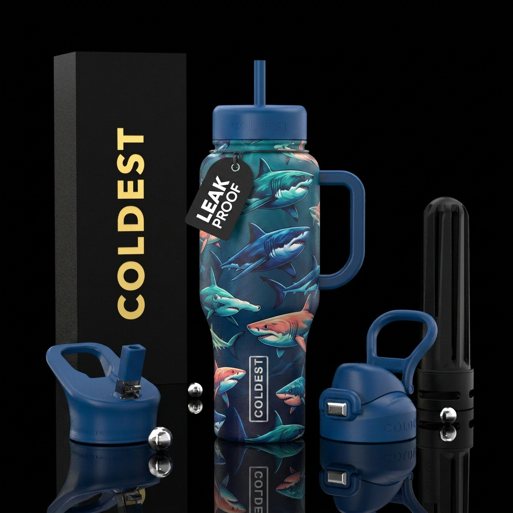Sharks water bottle design