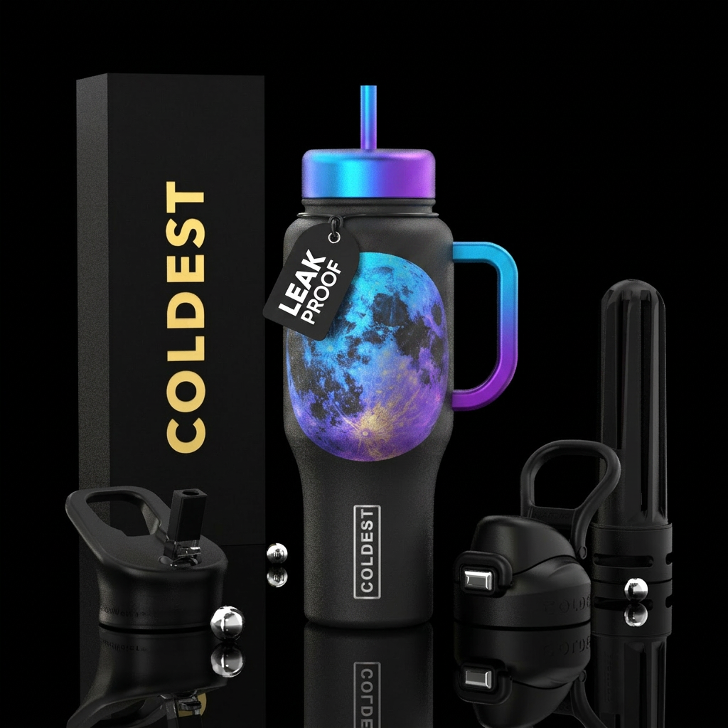 Moon water bottle design