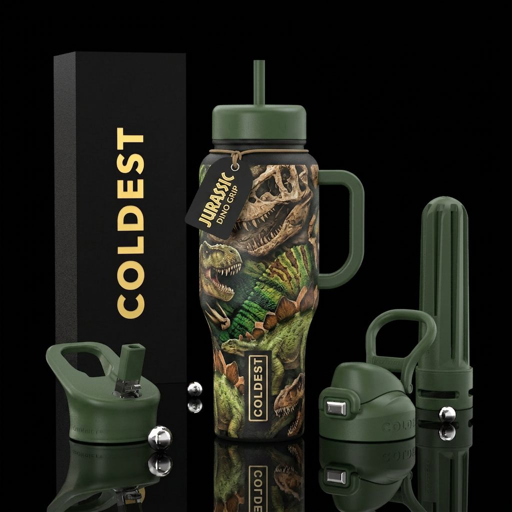 Jurassic water bottle design