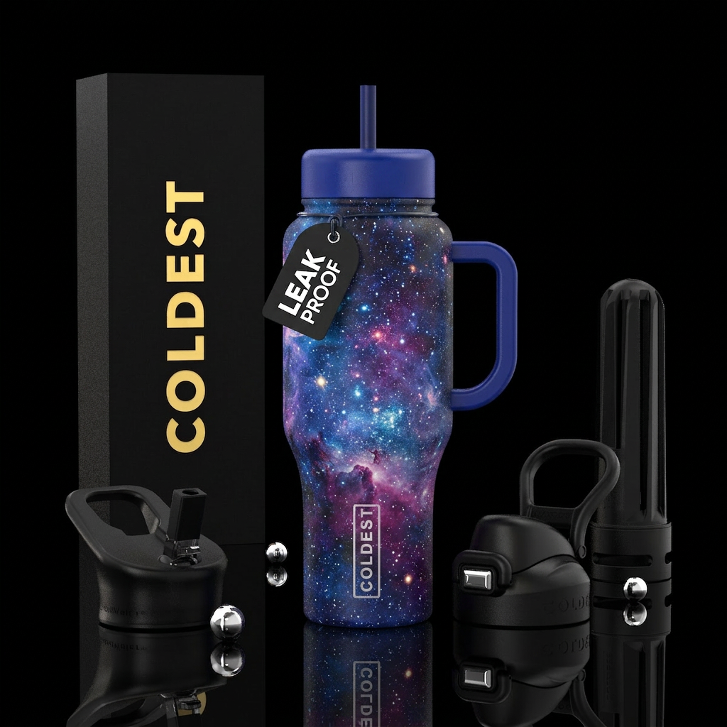 Universe water bottle design