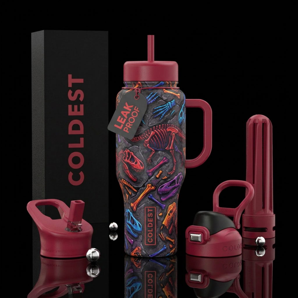 Fossils water bottle design