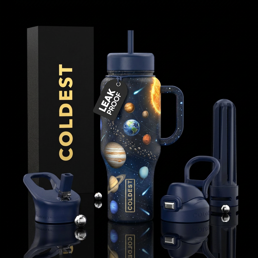 Solar system water bottle design