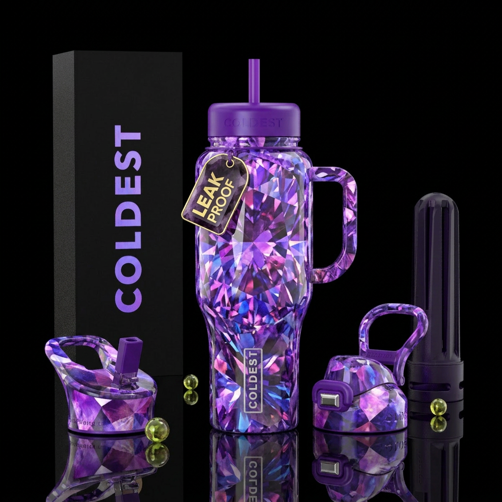 Gemstone water bottle design