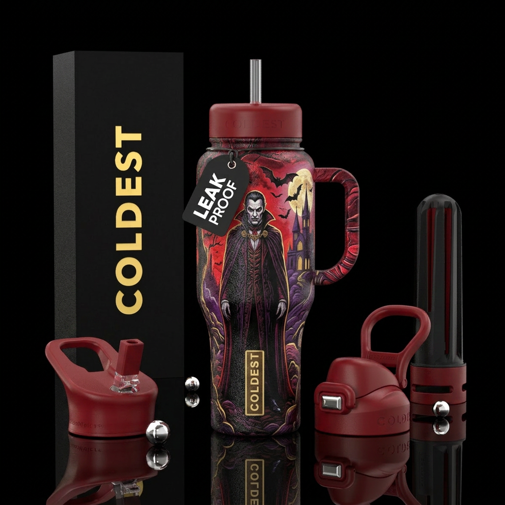 Dracula water bottle design