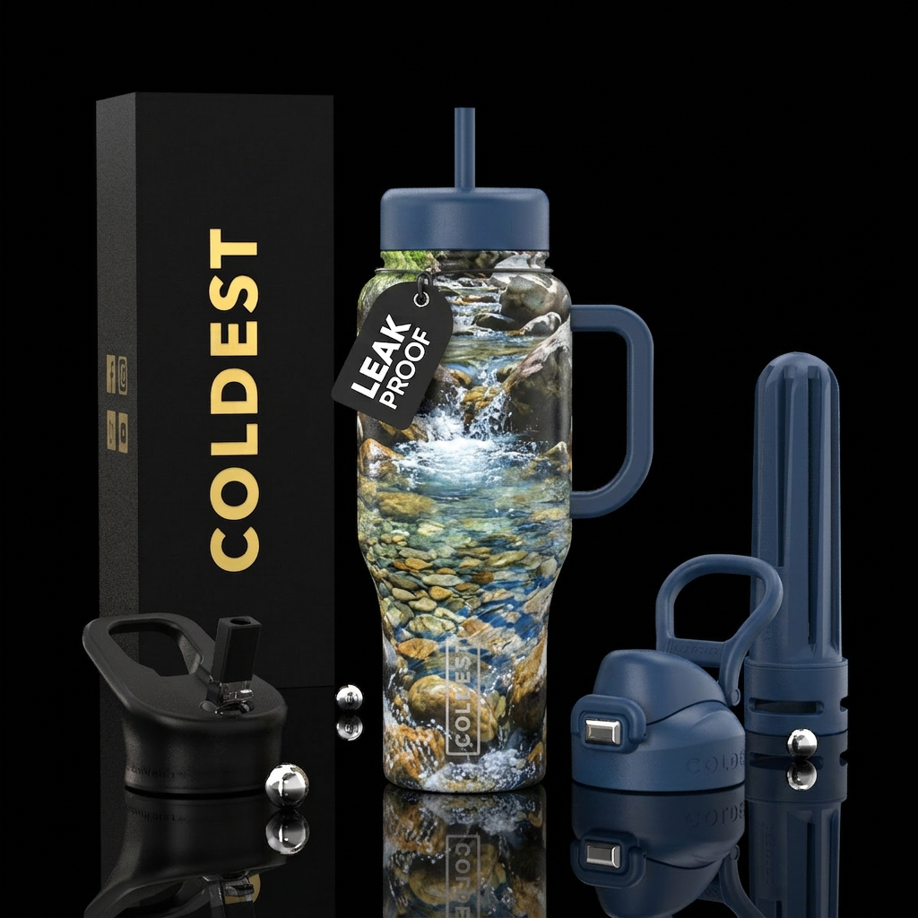 Babbling brook water bottle design