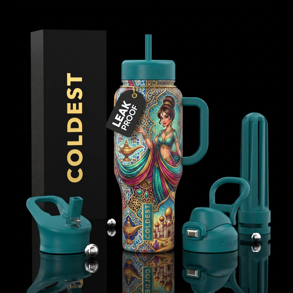 Jeannie in a bottle water bottle design