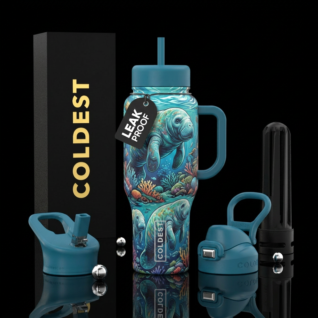 Manatees water bottle design