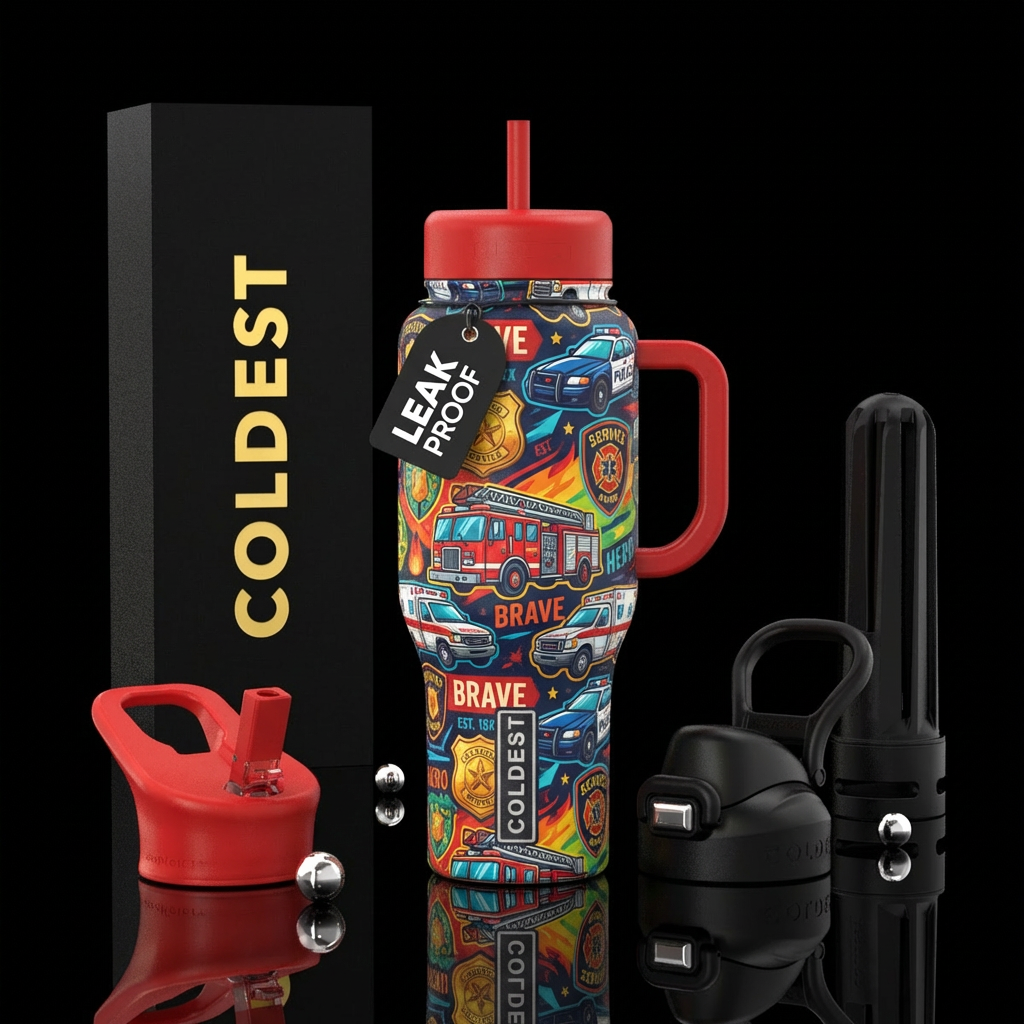 First responder cup water bottle design