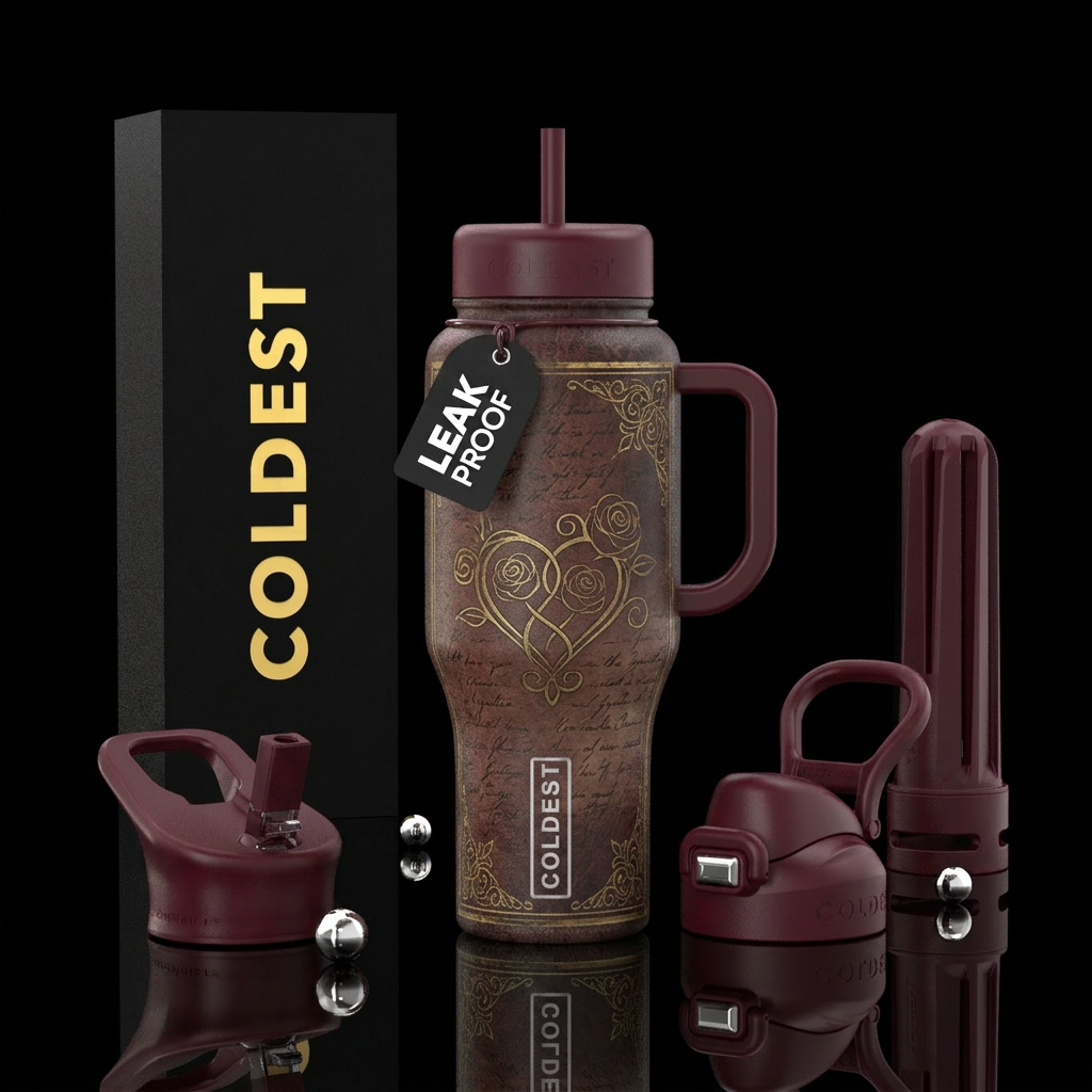 Romance Novel textured water bottle design