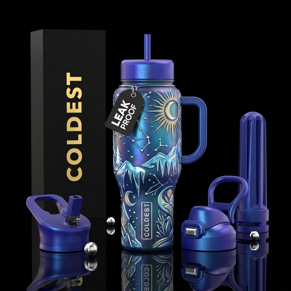 winter solstice 3d water bottle design