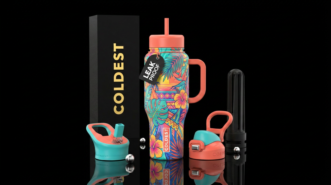 Summer time colorful textured water bottle design