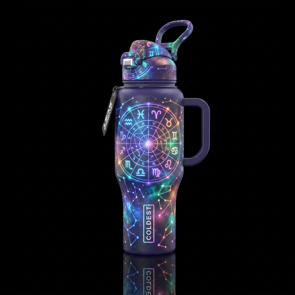 Glowie zodiac water bottle design
