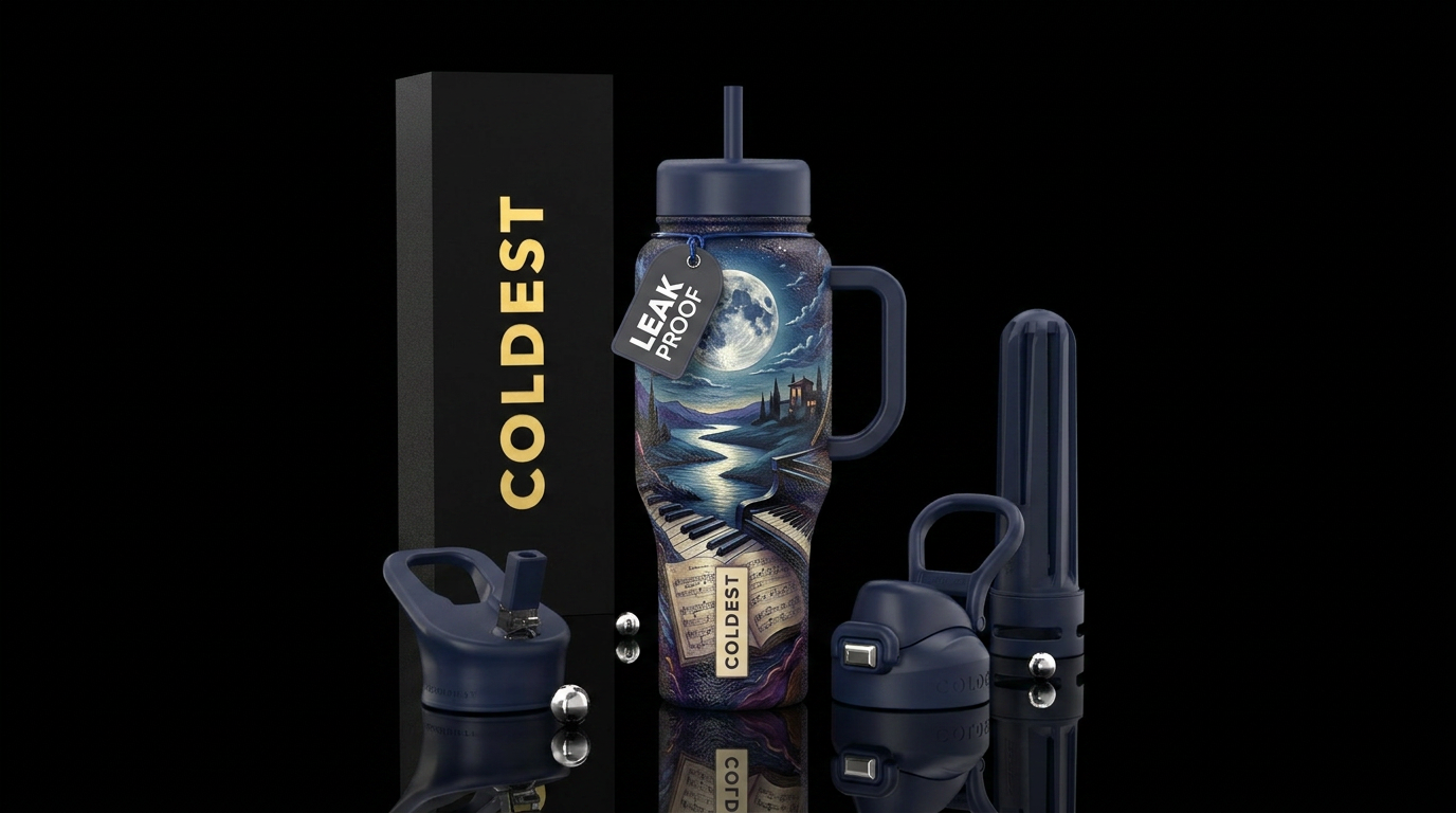 Moon light sonata textured water bottle design