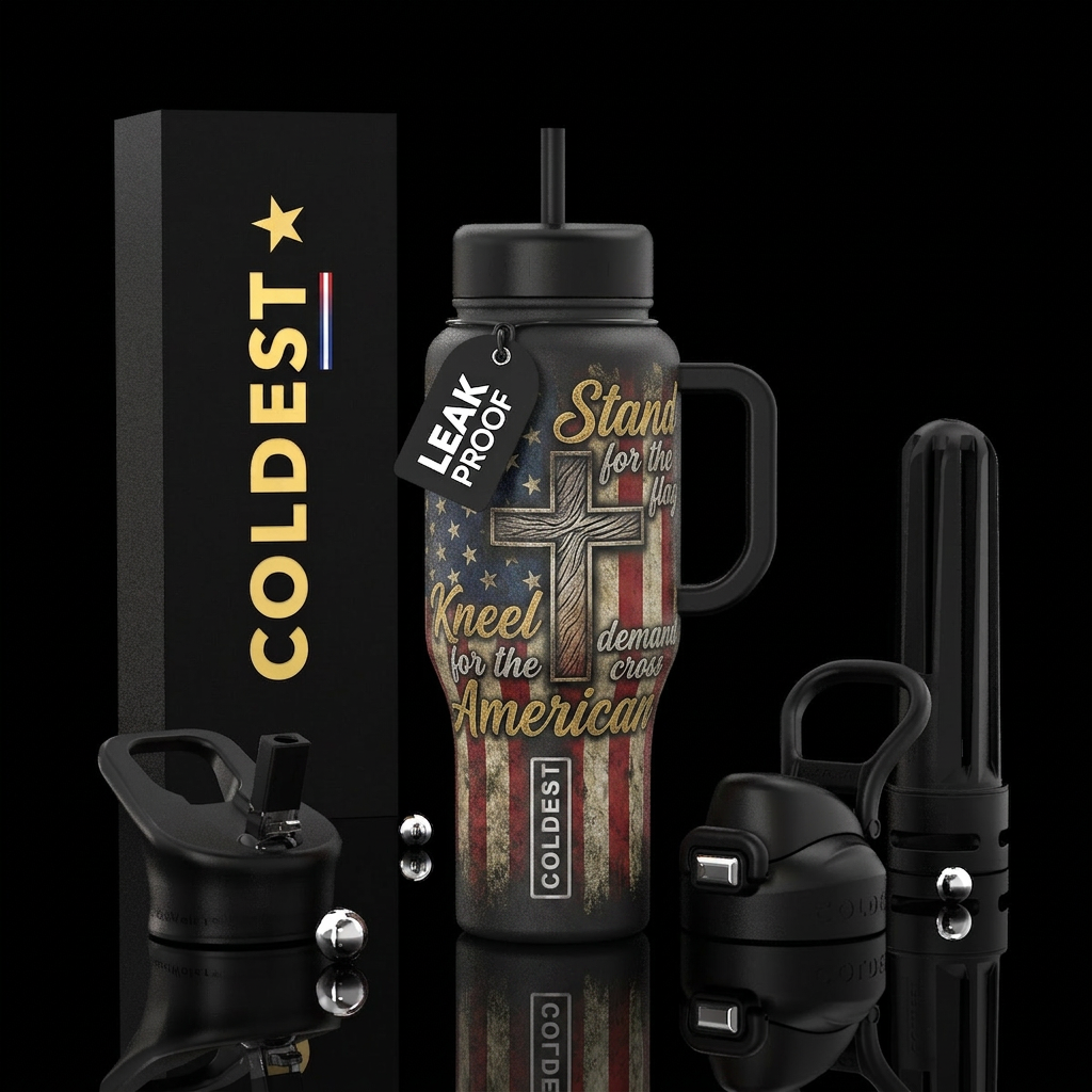 Stand for the flag kneel for the cross rextured Am... water bottle design