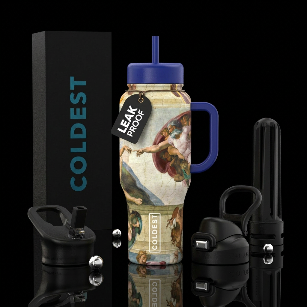 16th chapel textured water bottle design