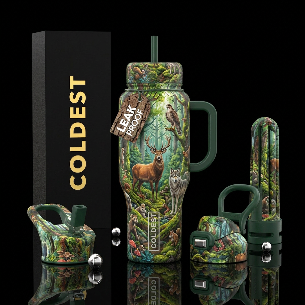 Wild life forest water bottle design