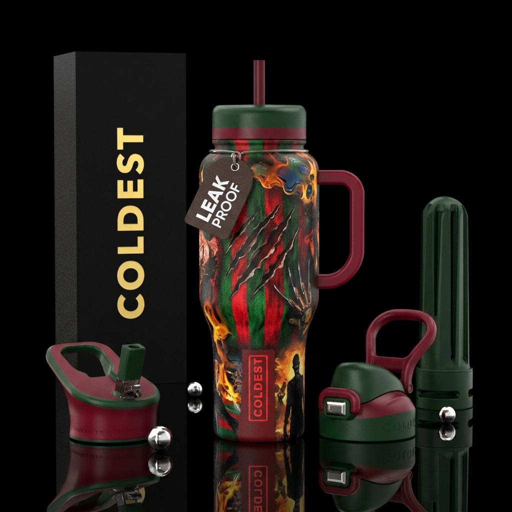 Nightmare on elm Street water bottle design