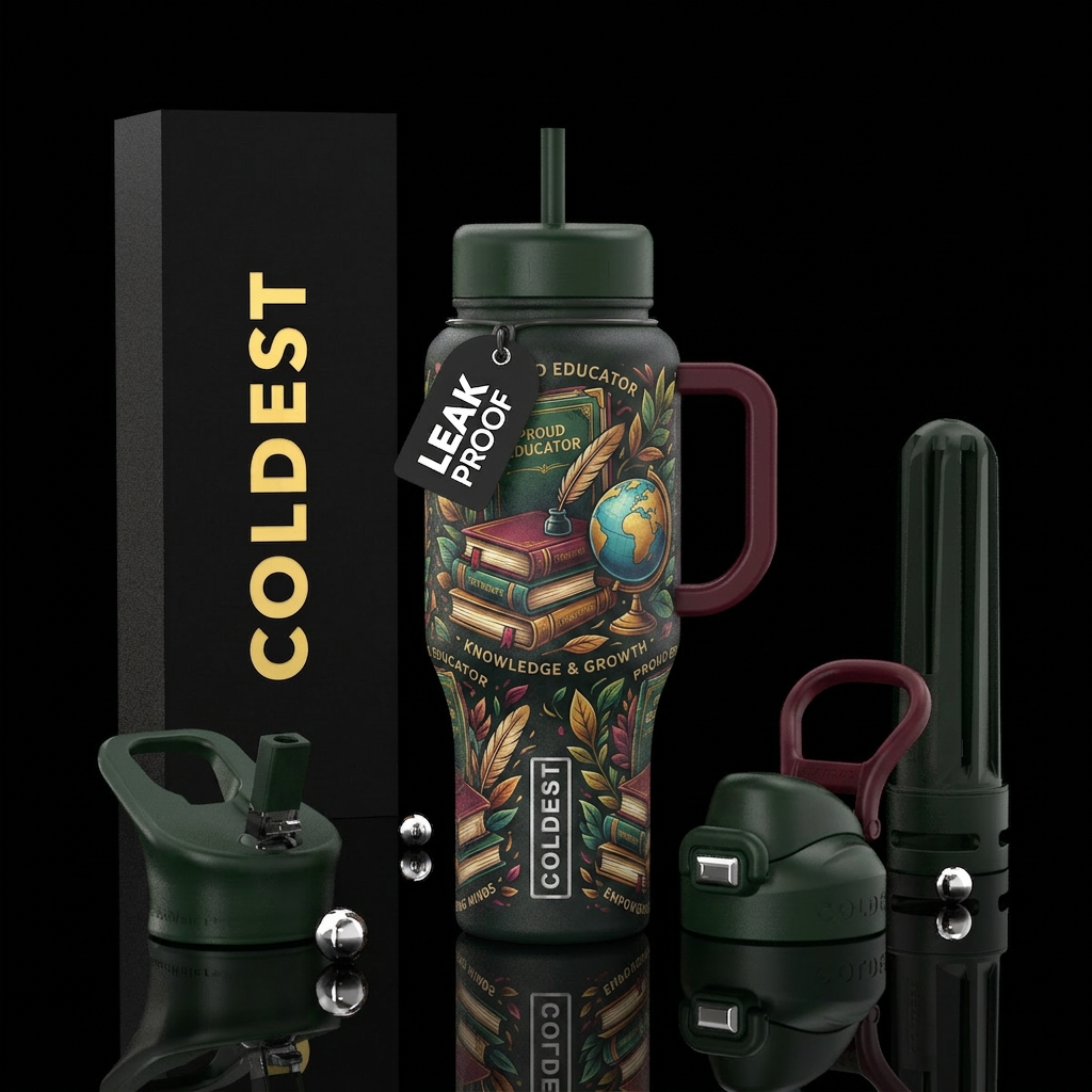 Teacher, text books, proud, educator water bottle design