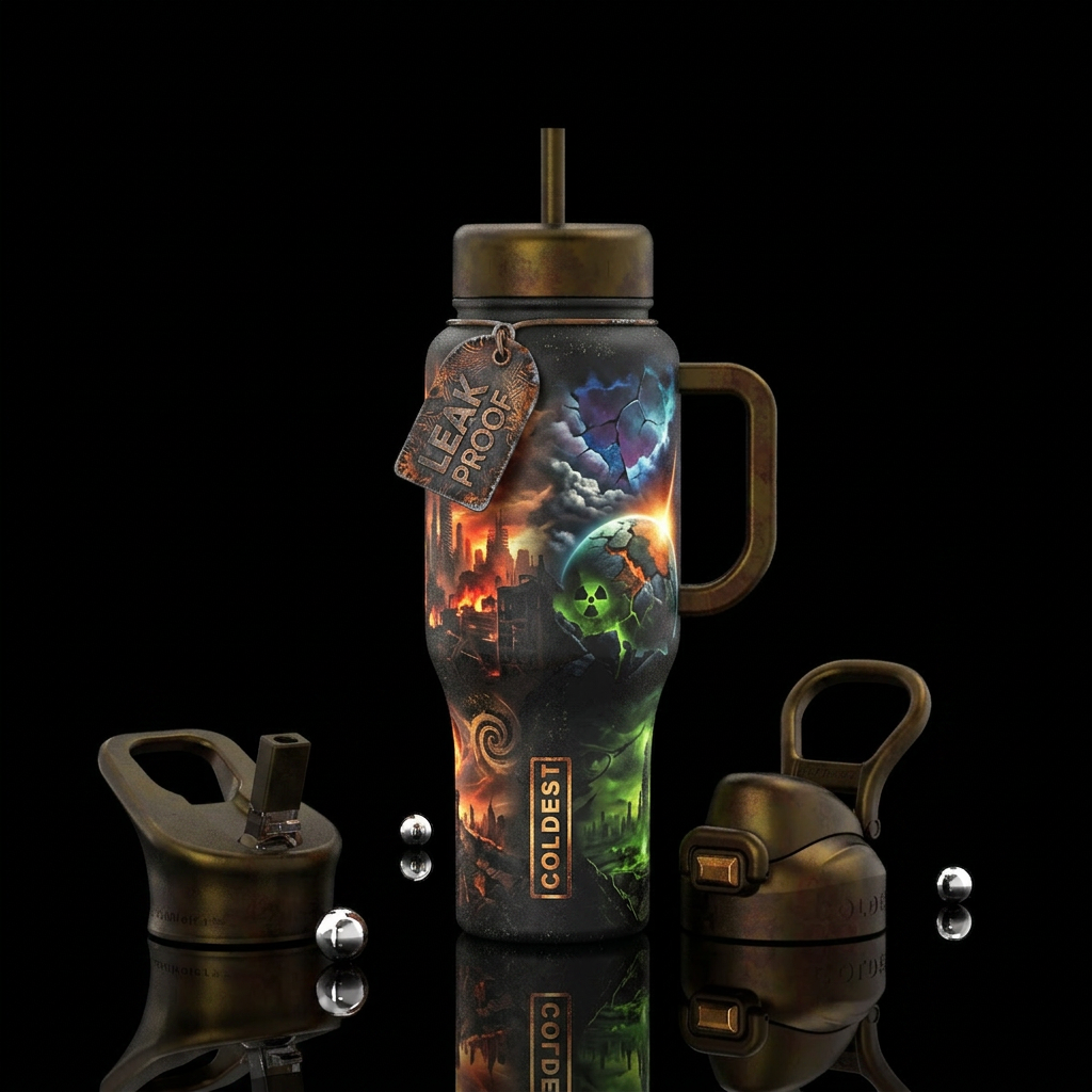 Apocalypse water bottle design