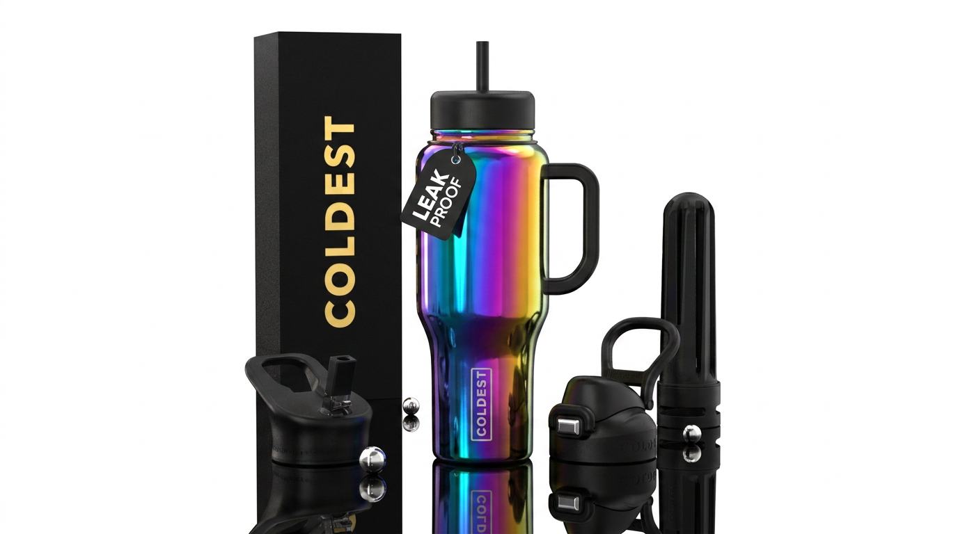 Oil slick water bottle design