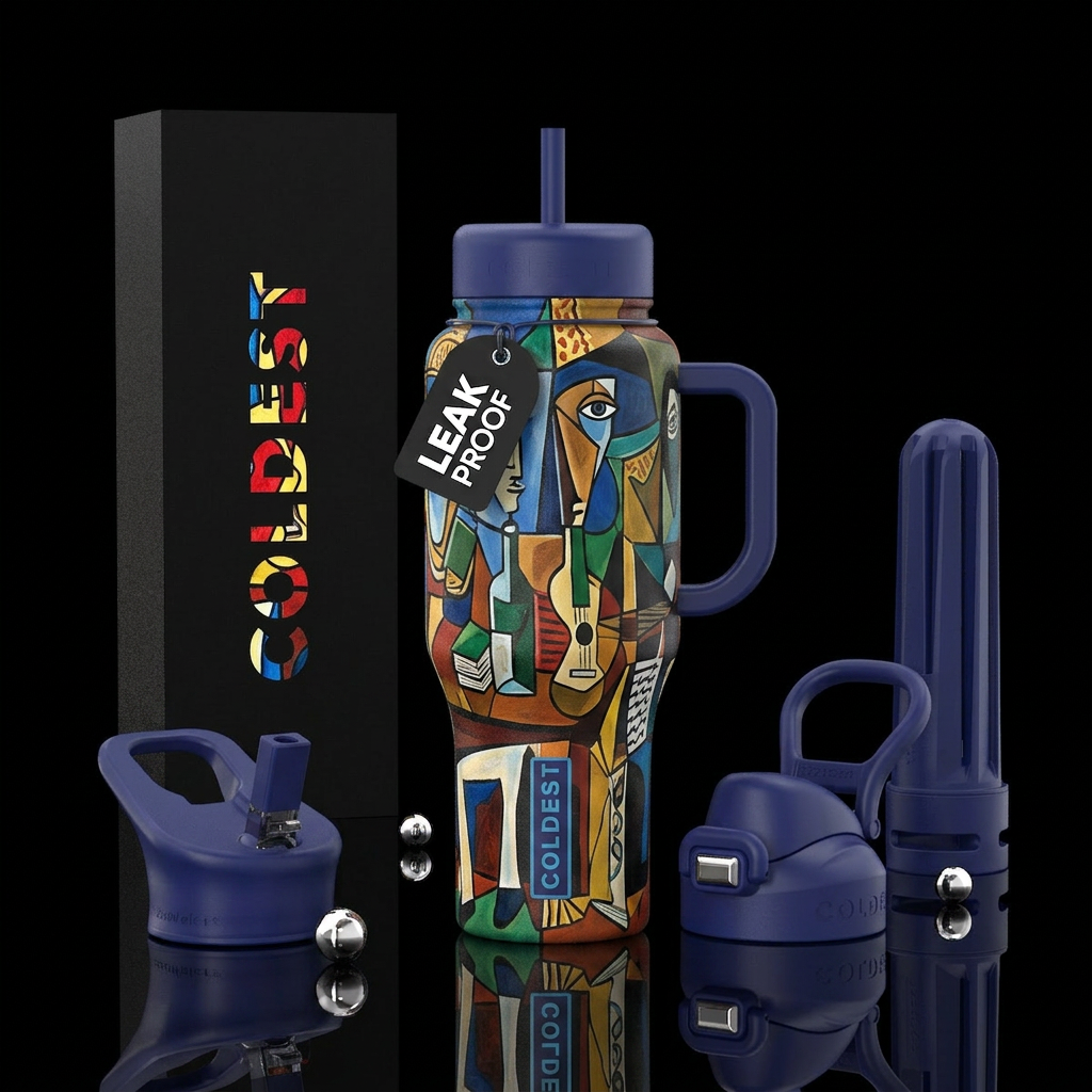 Picasso painting water bottle design