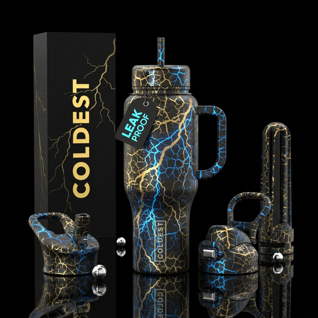 Go, lightning, crack water bottle design