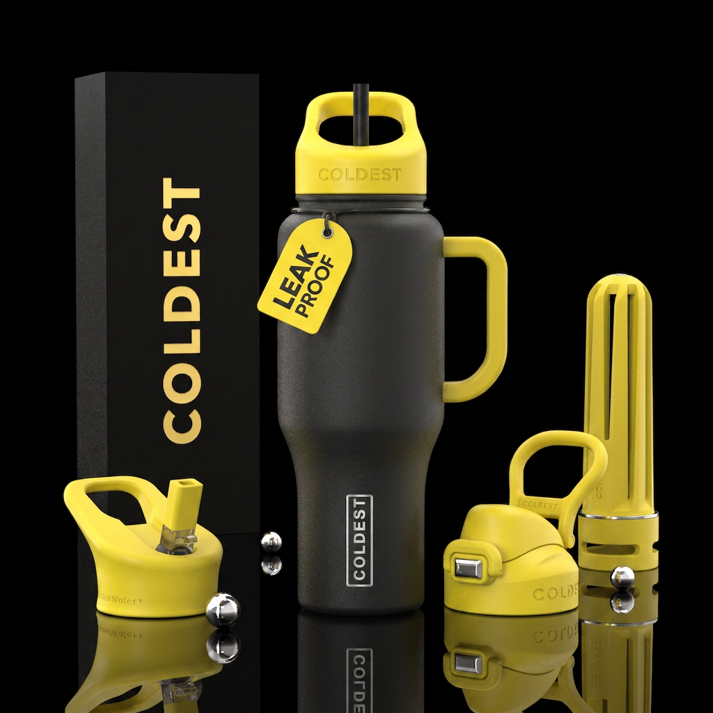 Bumblebees yellow lids and handles water bottle design