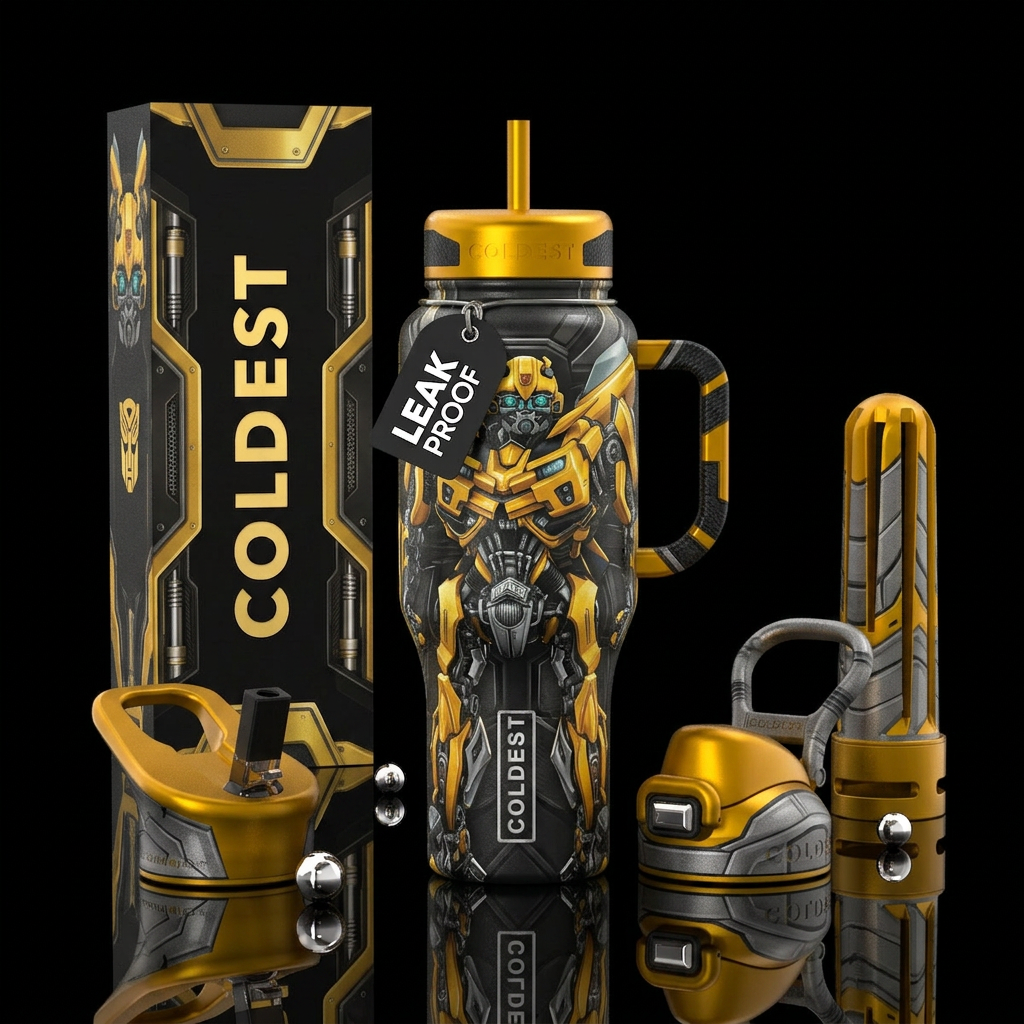 Transformers bumblebee water bottle design