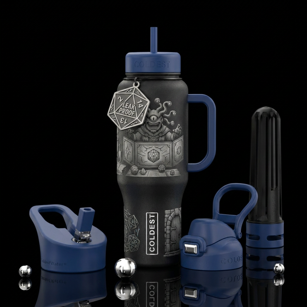 D&D, gameplay, dungeon master water bottle design