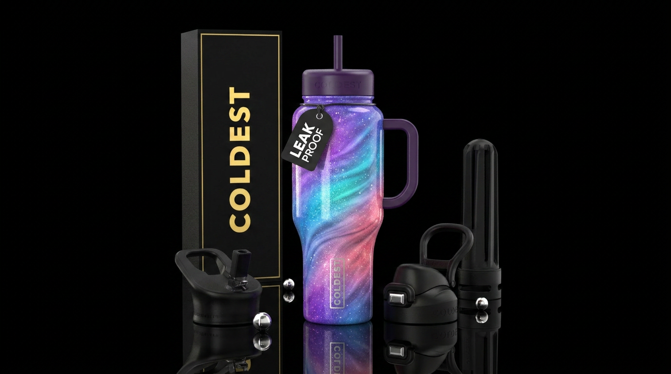 chillwave, peaceful, sparkly, beautiul water bottle design