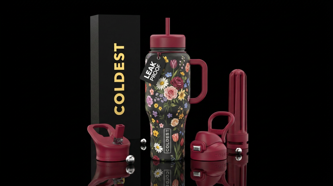 roses, daisies, tulips, wildflowers, beautiful water bottle design