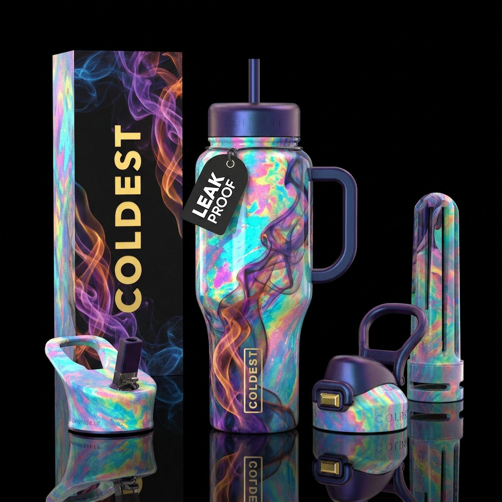 alchemy, smoke, opal water bottle design