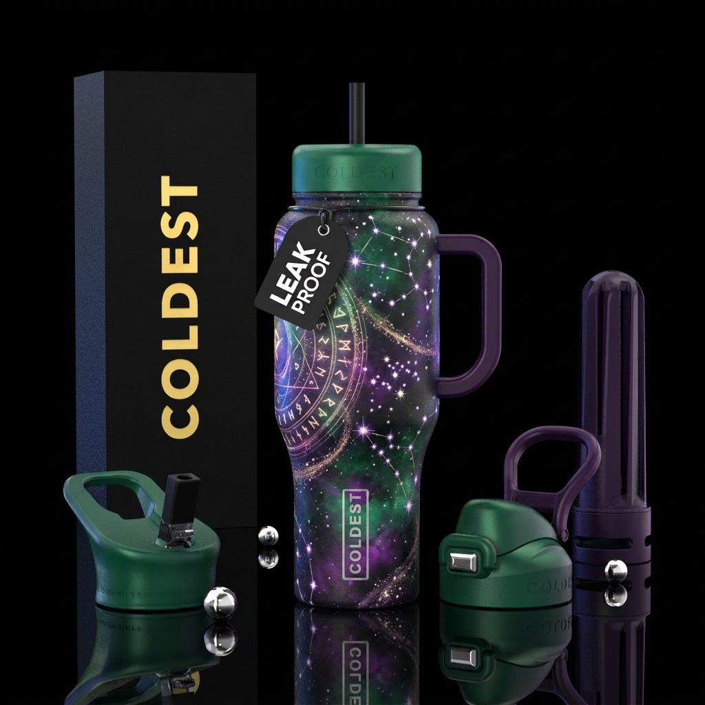 magic, wizard, magical, vibrant water bottle design
