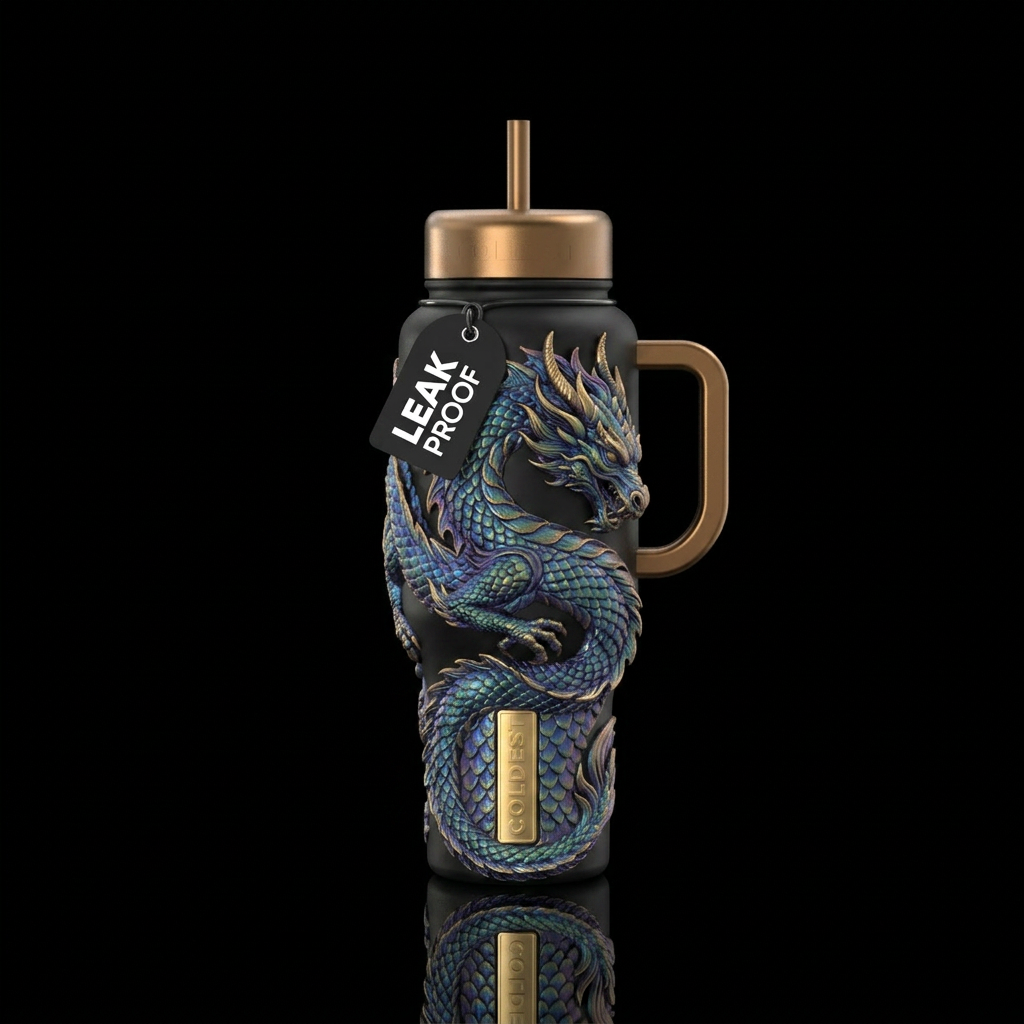 mythical, dragon, fantasy, magical water bottle design