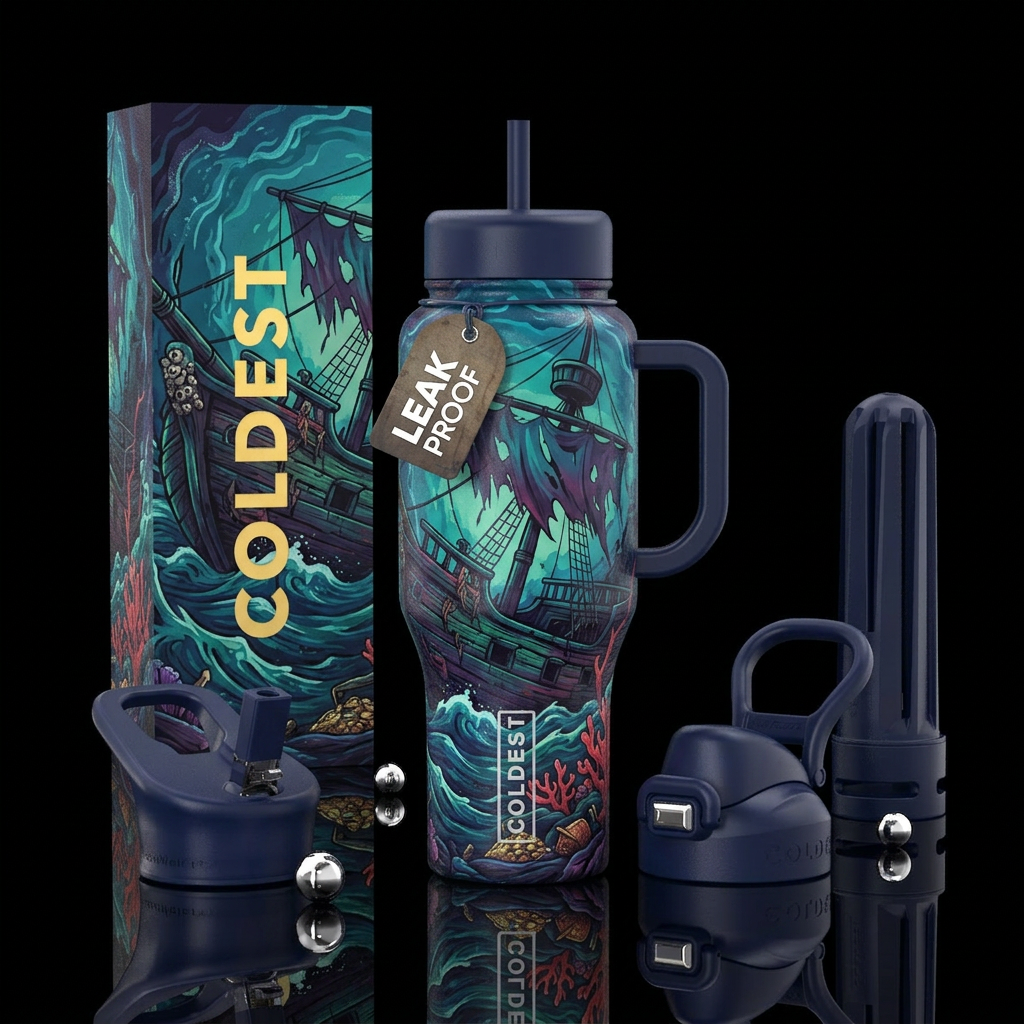 shipwreck water bottle design