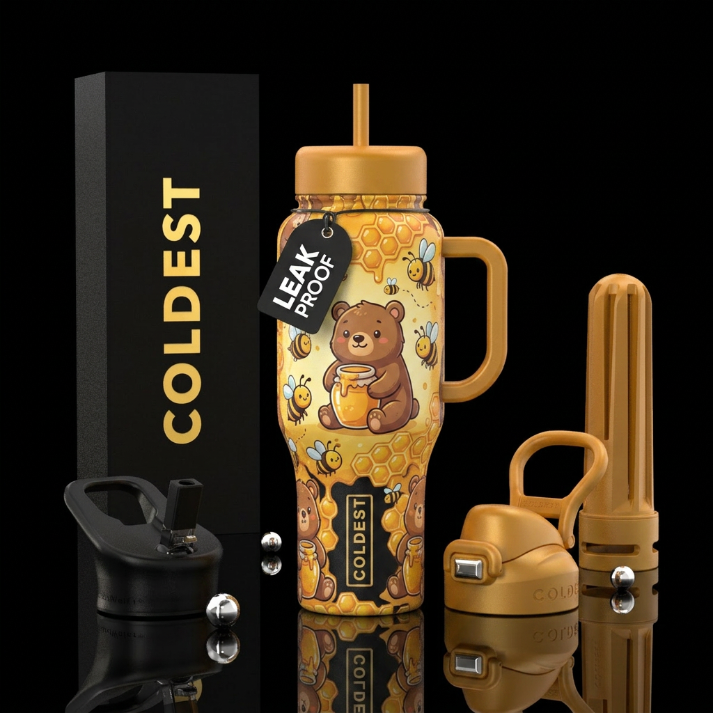 Honey bear water bottle design