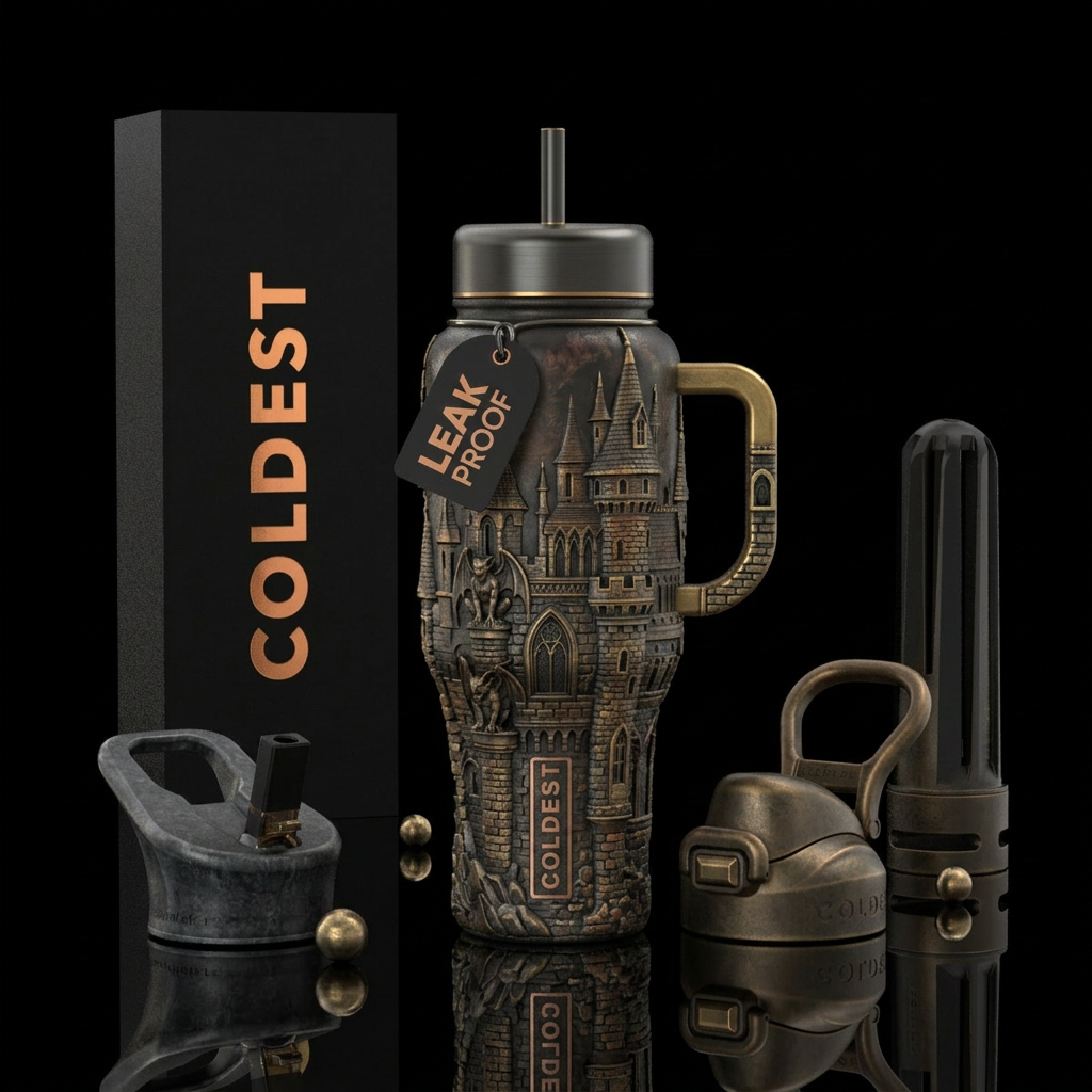 victorian castle water bottle design