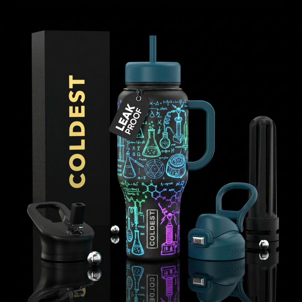 scientific, mad scientist, lab bottles, glowie water bottle design