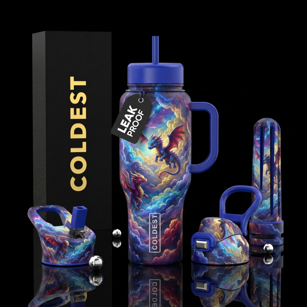 baby dragons water bottle design