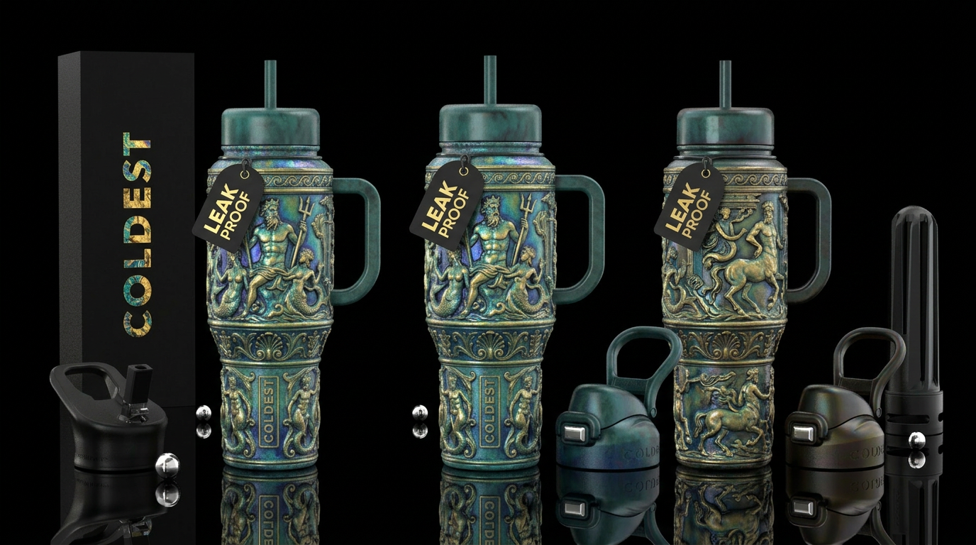 sculpted, statue, european water bottle design