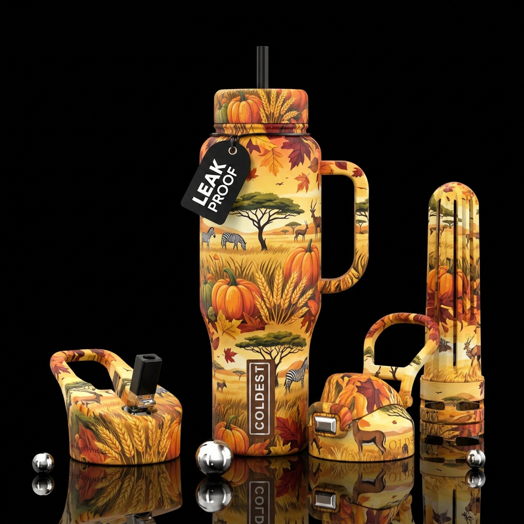 savanna, autumn harvest water bottle design