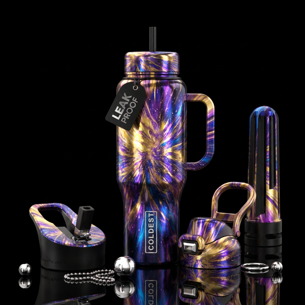 abstract, explosive, magic water bottle design