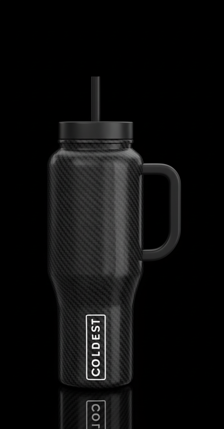 Black Carbon Fiber water bottle design