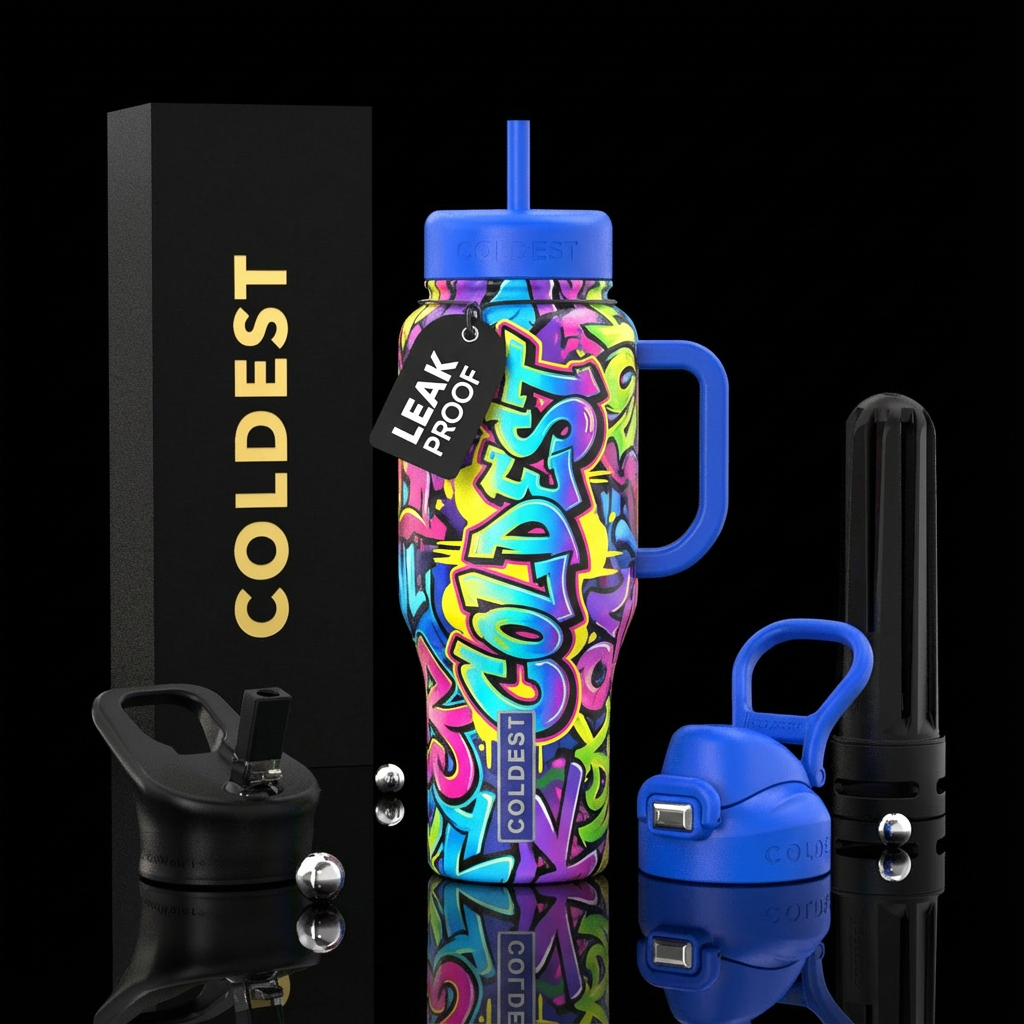 Graffiti water bottle design