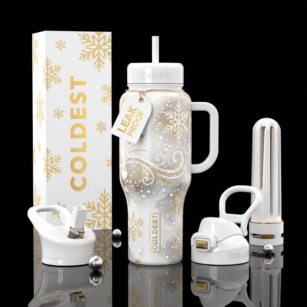Snow Flurries water bottle design